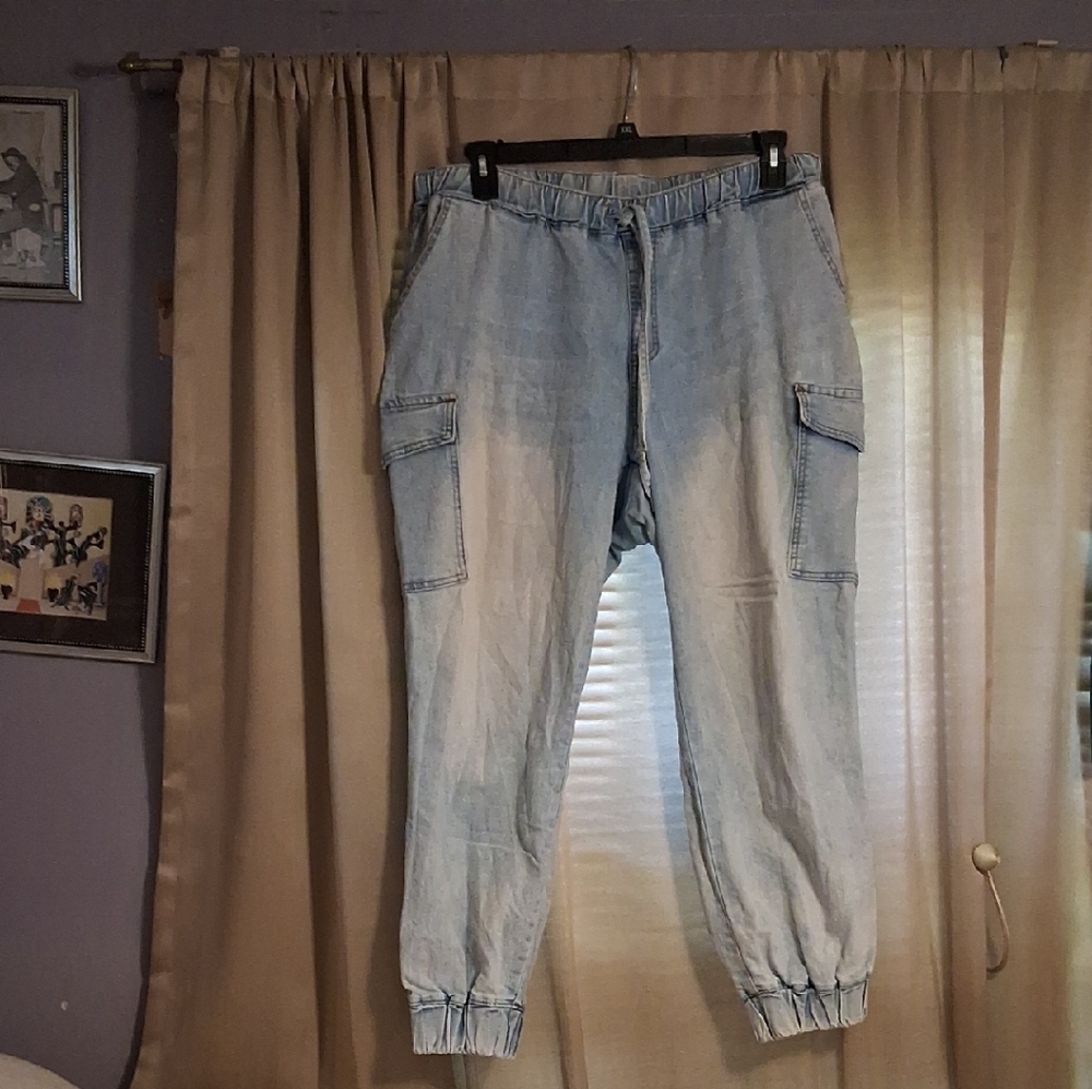 Almost Famous Light Blue Cargo Jeans